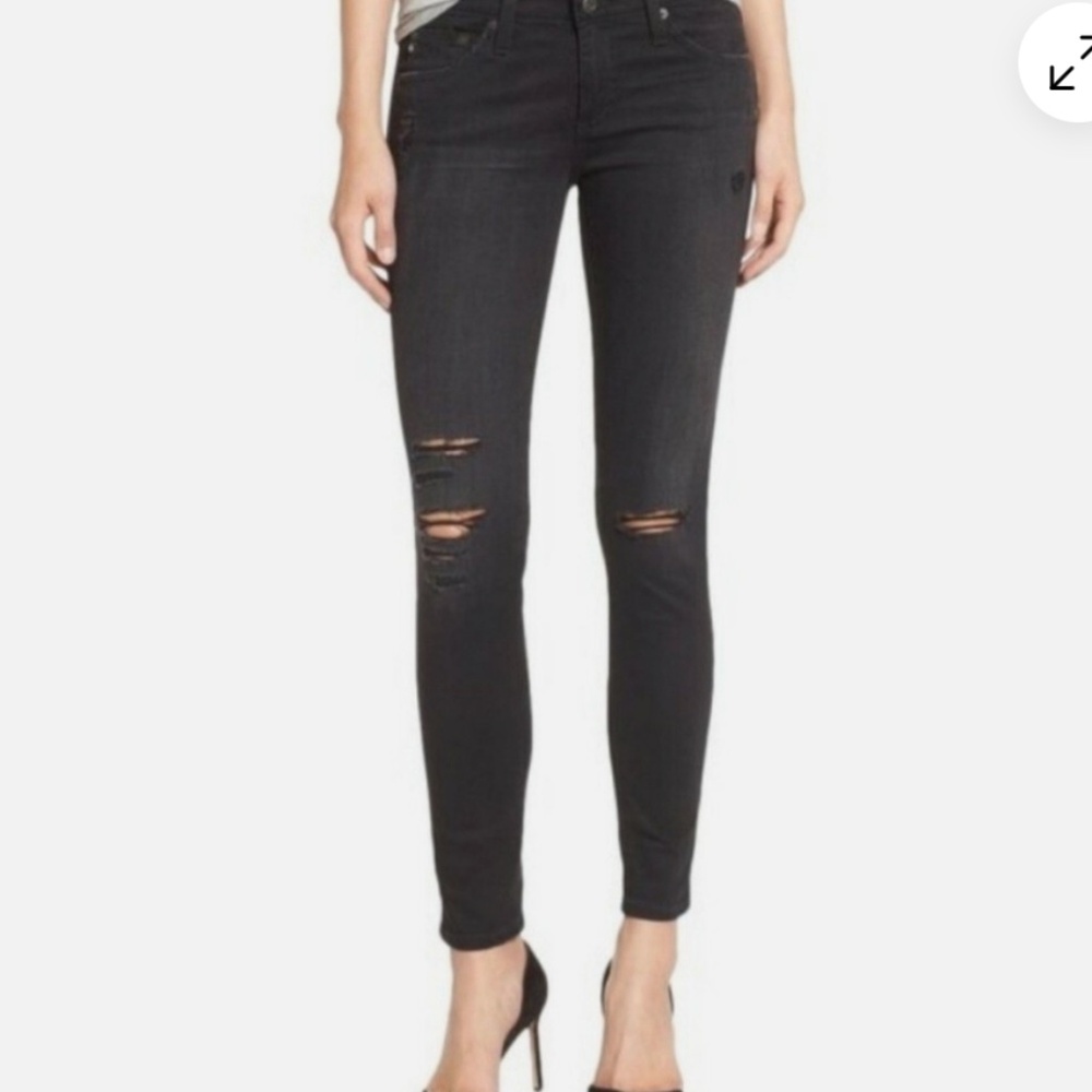 AG Adriano Goldschmied Legging Ankle Super Skinny Stretch Distressed Jeans  29